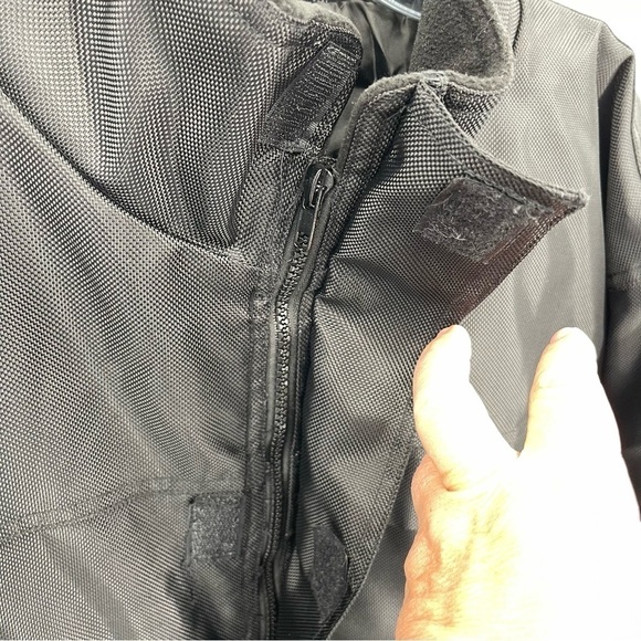 Mil-Tec Brand Men's Size XL Security Jacket Rain Coat Black Hooded Pockets - Picture 5 of 10